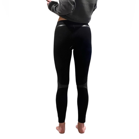 Parasuco Jeans Black Spandex Leggings with Faux Leather Trim | S | - Picture 4 of 8